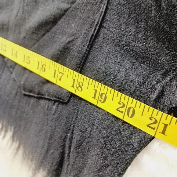 Blouse Size S Black Beige Ombre Linen Whimsycore Y2K Festival Edgy Soft Grunge - Picture 7 of 13